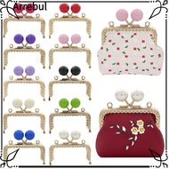 ARREBUL Purse Clasp Frame, Metal Square Purse Frame Kiss Clasp, Candy Color Bag Kiss Clasp Lock
