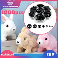 MATA 1000pcs Black Doll Eyes / Stick-on Doll Eyes / Bear Doll Eyes Safety Eyes Size 3-10mm