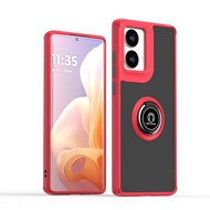 For Motorola Moto G85 G75 G55 G35 G15 G05 Translucent Frosted Cover with Rotatable Ring Stand Shockp