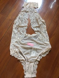 La Senza beige nude Color lace jumpsuit lingerie