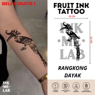 INKMELAB - RANGKONG DAYAK Fruit Ink Temporary Tattoo 22X10CM - Semi-Permanent Temporary Tattoo Lasts
