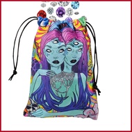 Tarot Card Pouch Dice Storage Drawstring Pouch Protective Wrap Organizer Divination Accessories for 