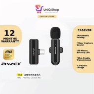 UniQ.Shop MK2 Wireless Lavalier Mic Single Automatic Pairing Mic | MK2 ( Mikrofon Pembatalan Bunyi 6