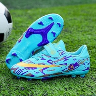 Hot Sale Fashion Printed Children's Football Sneakers Size 28-39 Long Spikes Soccer Cleats Kids Hook