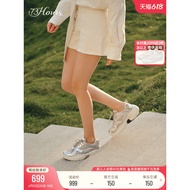 73hours Women's Shoes Sunday Pause Autumn New Style Silver Casual Shoes Thick-Soled Daddy Shoes