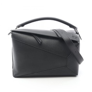 【二手】 LOEWE Puzzle Edge 大號兩用手提包 B510P00X051100 黑色皮革單肩包 女士新款