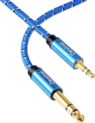 3.5 mm to 1/4" Stereo Cable, Heavy Duty 1/8 to 1/4 6.35mm TRS Interconnect Cable, Mini Jack to Quart