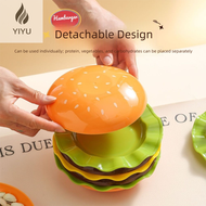 YIYU 7/5-Layer Cartoon Burger Seasoning Dish Set Creative Stackable Candy Dessert Plate Unique Multi