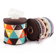 Outdoor Camping Folding Ethnic Style Paper Box Storage Bag Car Roll Tissue Box Small Cloth Bag Storage Bag Export