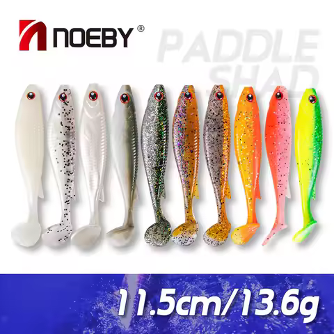 Noeby Soft Lure Silicone Bait 16pcs 10cm 8g Paddle Tail Jigging Wobblers Drive Shad Artificial Swimb
