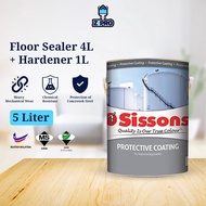 Sissons Floor Sealer 4L + Hardener 1L (Cat Alas Epoxy) Floor Coating Floor Paint Cat Lantai
