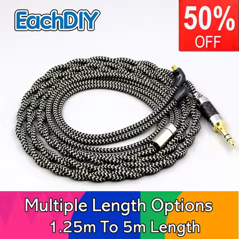 2 Core 2.8mm Litz OFC Earphone Shield Braided Sleeve Cable For Etymotic ER4SR ER4XR ER3XR ER3SE ER2X