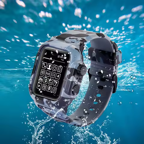 ShellBox IP68 Waterproof Case For Apple Watch 8 7 6 5 4 SE 45mm 44mm 42mm 40mm Armor Cover Diving Sw