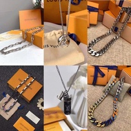 Suitable for lv Men Women Bamboo Cuban Necklace Blue Sky White Cloud Quenching Enamel Bottle Whistle