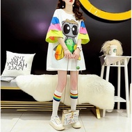 PLUS SIZE CUTE COLORFUL T-SHIRT DRESS