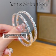 YANS Auspicious Blessing 9999 Pure Silver Close Bangle 足银9999纯银实心吉祥纳福手环