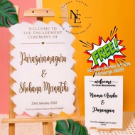 Wedding Welcome Board | Signboard Kahwin | Board Perkahwinan | Acrylic Board Free A4 Size Wedding Bo