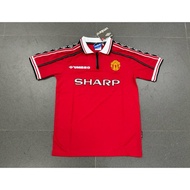 ORIGINAL (SPONSOR VELVET) JERSEY RETRO MU HOME 1999 TREBLE WINNER GRADE ORI