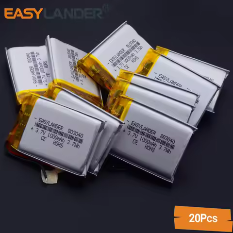 20Pcs/Lot Silicone Wires 3.7V 1000mAh 803040 Rechargeable Lithium Li-ion Polymer Battery