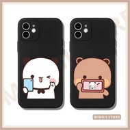 Cute panda couple iPhone bag case, cute prints for all models 16/16splus/7/8//x/15/11/12/13/14/pro/p