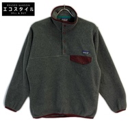 Patagonia 灰 x 波爾多紅 SYNCHILLA 抓絨按扣 T 卹 XS [二手]