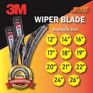 3M WIPER BLADE(ORIGINAL) (12” 14” 16” 17” 18” 19” 20” 21” 22” 24” 26”)(J HOOK)(Perodua,Proton,Honda,