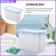 kevvga  6 Pcs Laundry Pod Box Plastic Food Container Pet Scent Booster Beads Detergent Powder Holder Storage Jars Bedsheet Organizer