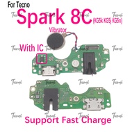 For Tecno Spark 8C KG5k KG5j KG5n USB Dock Charger Port Plug Headphone Audio Jack Microphone MIC Cha