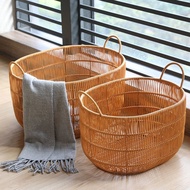 Home Good Laundry Basket Dirty Clothes Basket Plastic Rattan Woven Bathroom Dirty Clothes Storage Ba