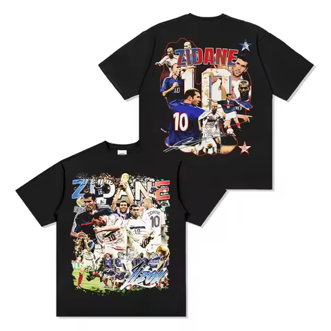 Zidane 100%cotton men's Tshirt football France jersey 1998 champion Commemorative shirt Summer Unise