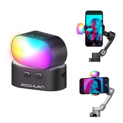 RGB Magnetic Fill Light for Gimbal LED Video Photography Light 3 Brightness and 7 Color Adjustment f