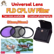 3 in 1 Lens Filter Kit CPL UV FLD 52MM 58MM for Smartphone Iphone 15 14 Photography Canon Nikon Sony