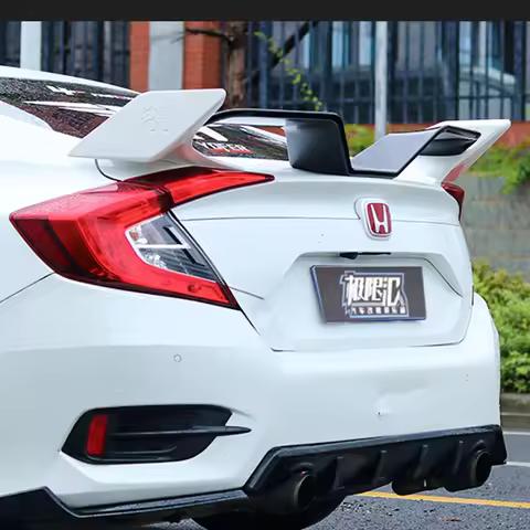 For Honda Civic Spoiler 2016 2017 2018 yofer Style Car Decoration Rear Roof Tail Wing ABS Plastic Bl
