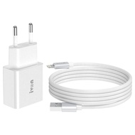 【iPartsBuy Mall】 IVON AD-35 2 in 1 18W QC3.0 USB Port Travel Charger + 1m USB to 8 Pin Data Cable Se