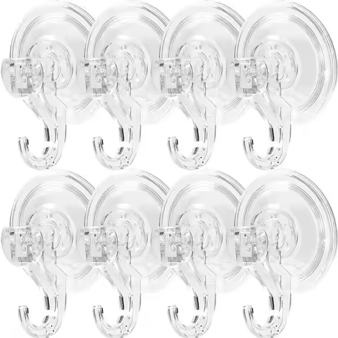 1-10pcs Suction Cup Hook Transparent Reusable Heavy Duty Vacuum Suction Cup Kitchen Bathroom Window 