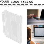 VOLUN Horizontal Durable ID Card Transparent Pass Badge Plastic Enclosed Oyster Card Holder Cover Ca