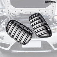 [SM]2Pcs Front Grille Double Slat Direct Replacement Car Accessory Carbon Pattern Kidney Grille 51117383363 51117383364 for BMW X1 F48 F49 2016-2019