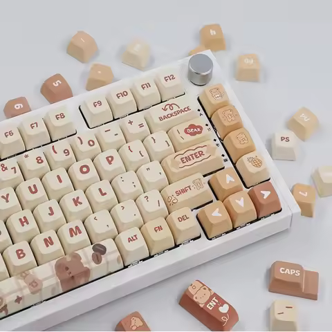 133 Keys XDA Keycaps For ISO VGN99 vgn75 Gaming Mechanical Keyboard PBT Dye Sublimation Cute Brown K