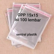 Plastik opp bening lem perekat 15x15