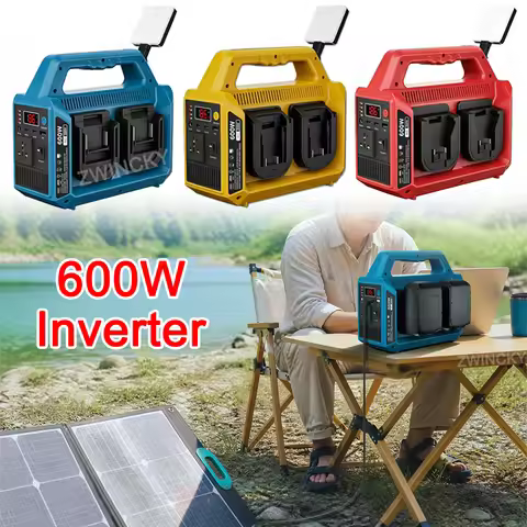 600W 4-Channel Pure Sine Wave Inverter For Makita/Dewal/Milwaukee/Bosch/Worx/Einhel 18V Li-ion Batte