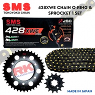 RK SMS 428XWE-132L O-RING CHAIN HTM RS150 RSX150 HONDA 428 SPROCKET SET GOLD CHAIN & SPROCKET SET