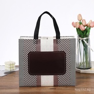Non-woven Fabric Grid Fashion Bag for Men and Women LOGO New Waterproof Handheld Shopping Bag Trendy