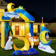 YOUNGSTAR 5.9/7.9/10ft Eid al-Fitr Glowing Inflatable Balloon Moon/Castle/Camel Figure EU/US/UK LED 