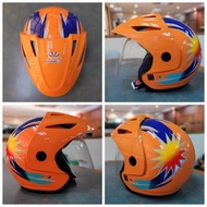 💥limited stock💥 HELMET SUPER LTD BINTANG🌟 with cap RED OREN HIJAU