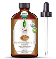 SVA Organics Frankincense Essential Oil 4 Oz USDA Organic Boswellia Serrata Pure Natural Undiluted Oil for Face Cream, Skin Care, Body Oil, Shampoo