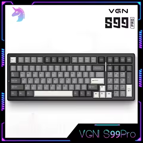 VGN S99Pro Mechanical Keyboard 99Keys Bluetooth Keyboards Aluminum 3Mode Hot Swap Gasket Customized 