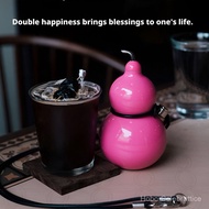 Stainless steel vacuum gourd bottle, Metal gourd water bottle with Shoulder Strap, Portable, Durable