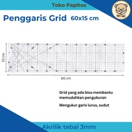 Grid Ruler | Acrylic Ruler | Quilting Ruler | 60x15 cm