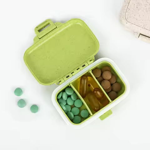 Portable Mini Pill Box New Model Sealed Moisture-Proof Three-Compartment Medicine Storage for Three 