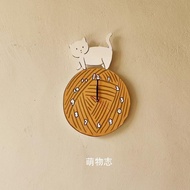 Childlike Cat String Wall Clock, Good-looking Wall Clock, Log Style Clock, Ins Internet Celebrity